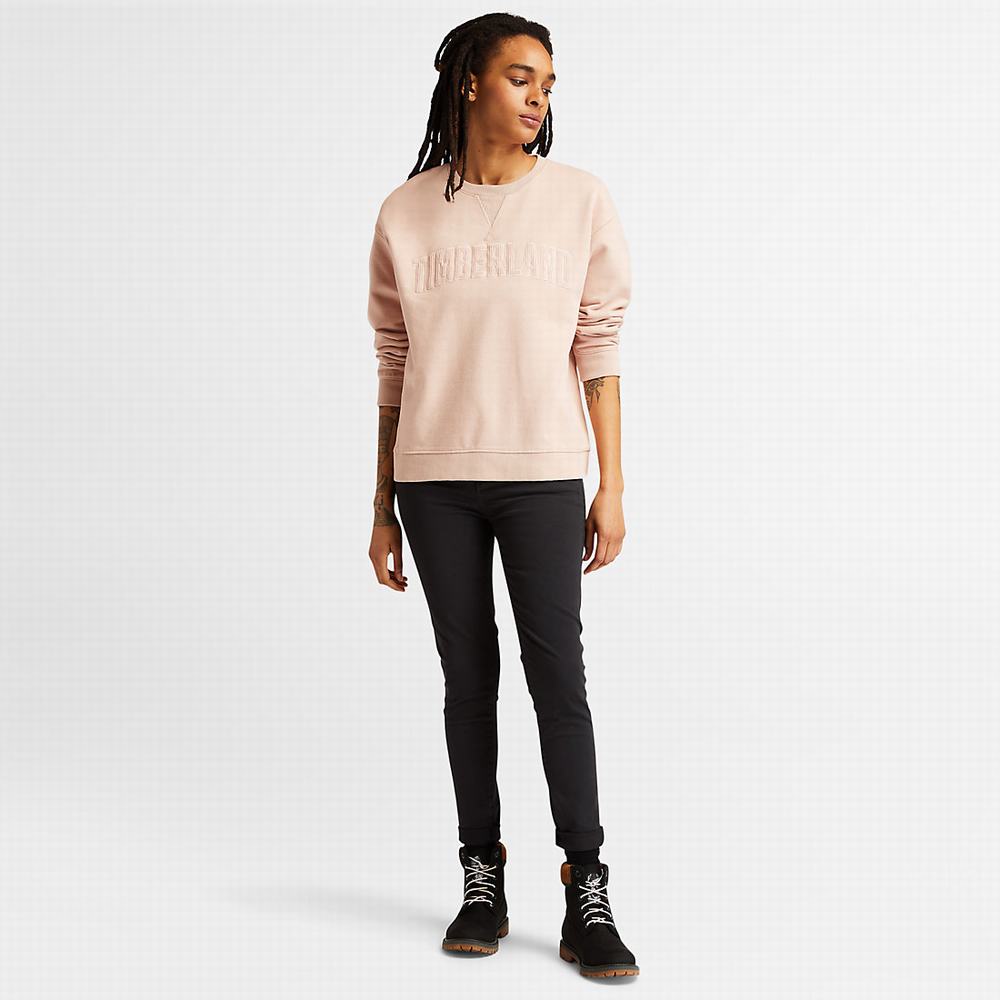 Timberland Ecoriginal Corduroy Logo Tişörtü Kadın Açık Pembe | TR-6831J
