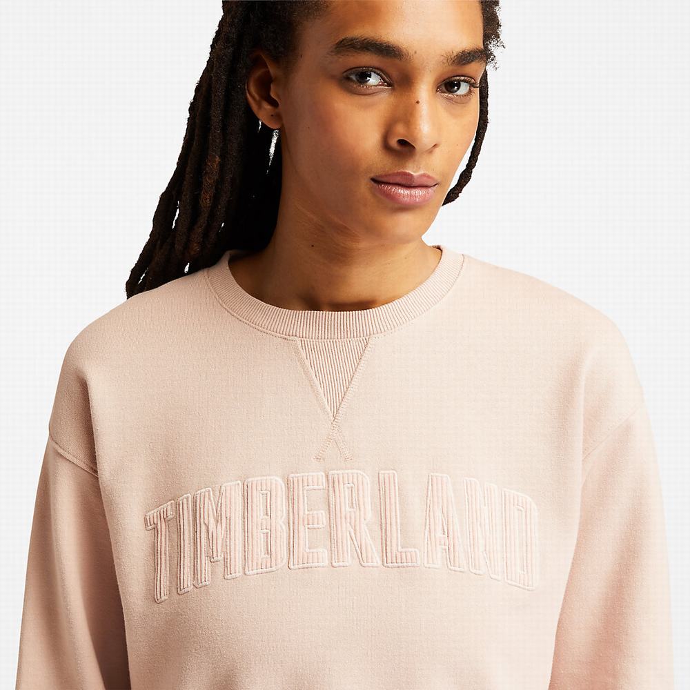 Timberland Ecoriginal Corduroy Logo Tişörtü Kadın Açık Pembe | TR-6831J