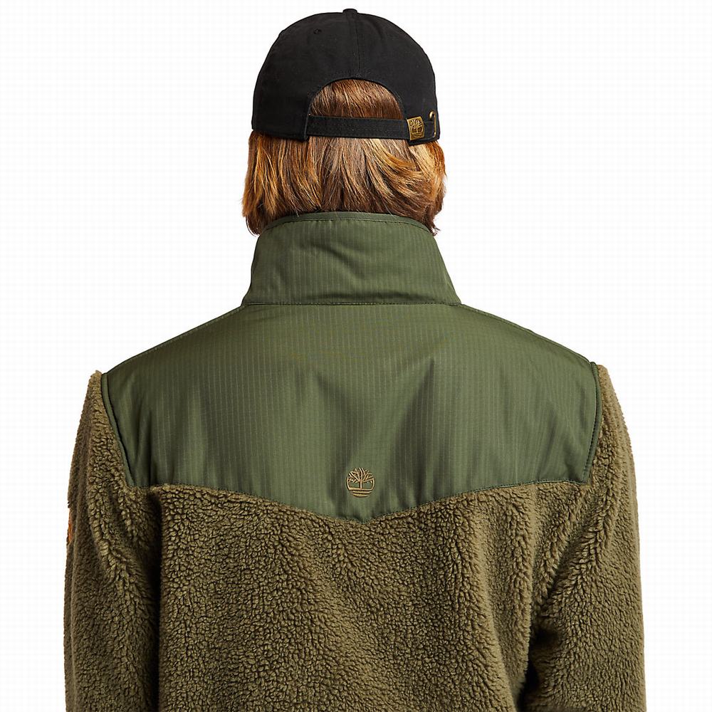 Timberland Ecoriginal Faux-shearling Fleece Ceket Erkek Koyu Yeşil | TR-9634H