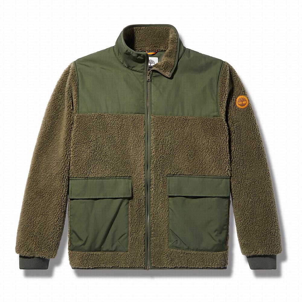 Timberland Ecoriginal Faux-shearling Fleece Ceket Erkek Koyu Yeşil | TR-9634H