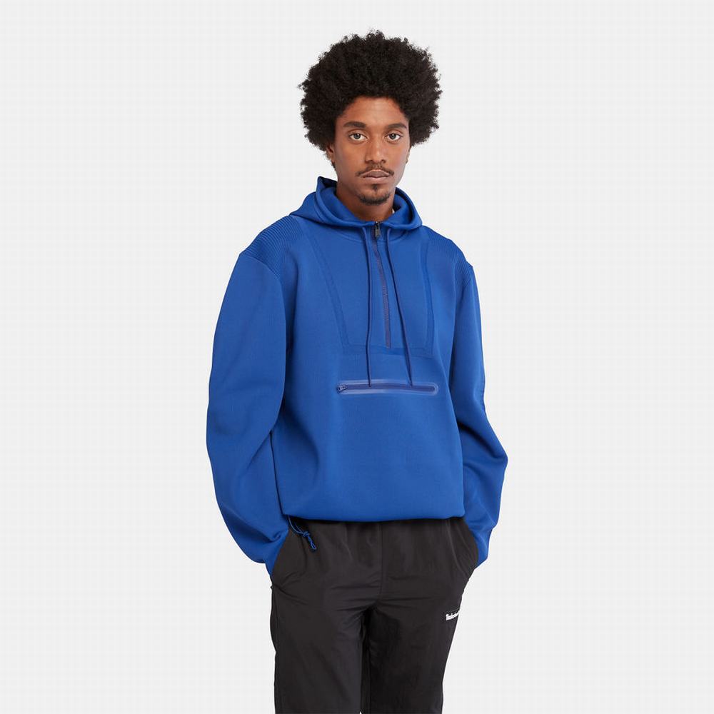 Timberland Engineered Half-zip Kapüşonlu Sweatshirt Erkek Koyu Mavi | TR-7621Z