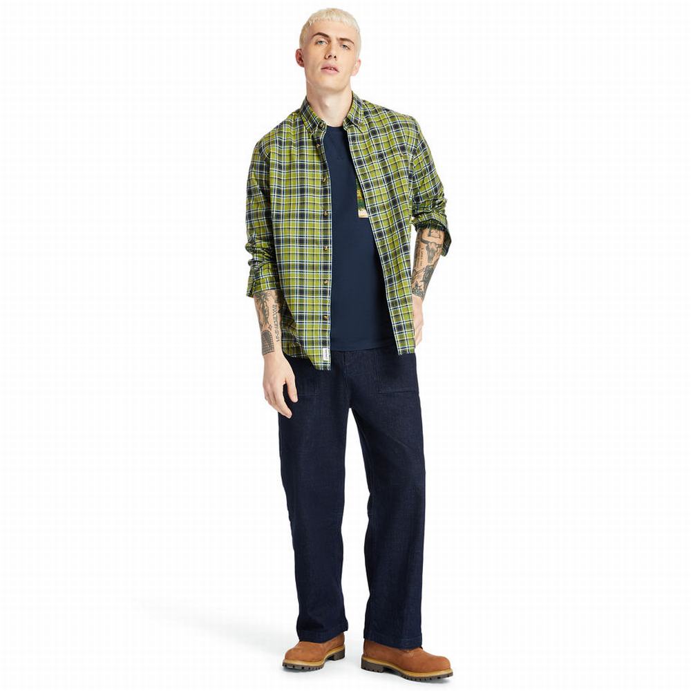 Timberland Essential Check Gömlek Erkek Yeşil | TR-7326X