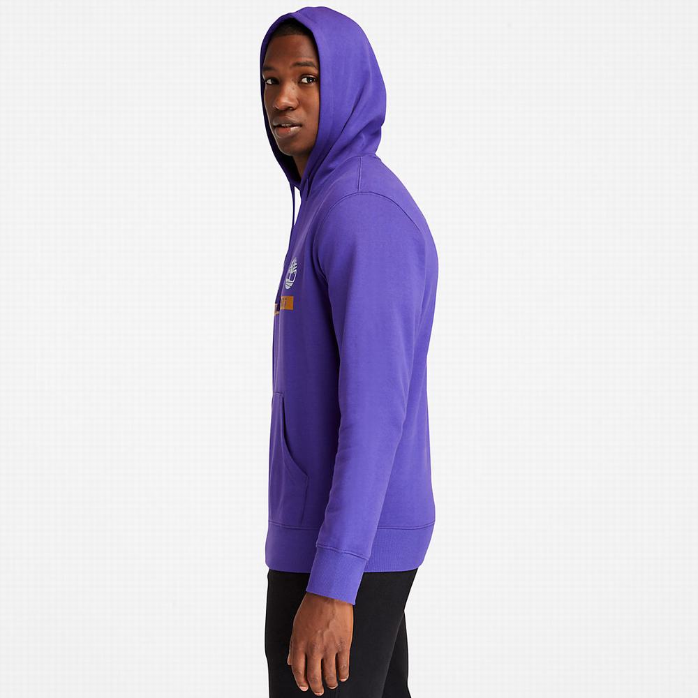 Timberland Established 1973 Kapüşonlu Sweatshirt Erkek Mor | TR-1526Y