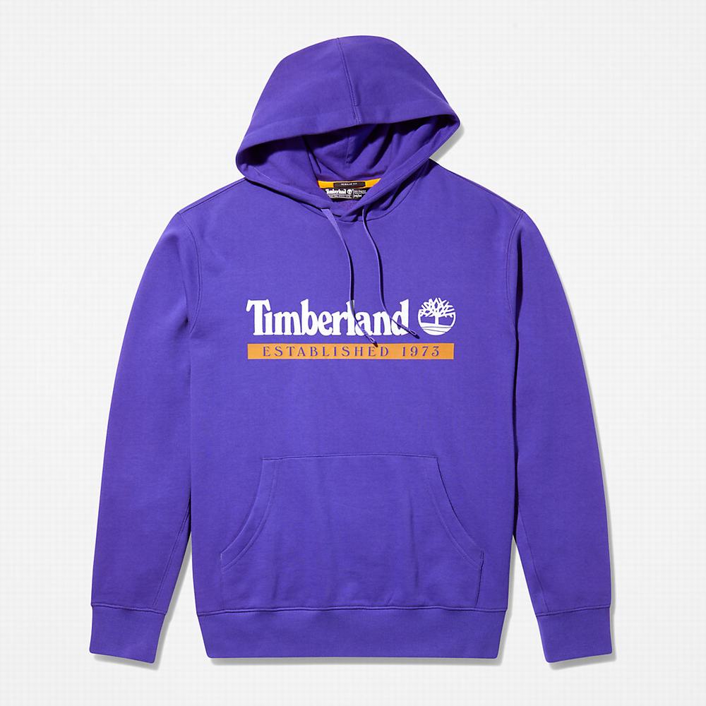 Timberland Established 1973 Kapüşonlu Sweatshirt Erkek Mor | TR-1526Y