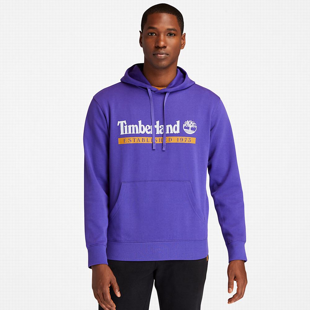 Timberland Established 1973 Kapüşonlu Sweatshirt Erkek Mor | TR-1526Y
