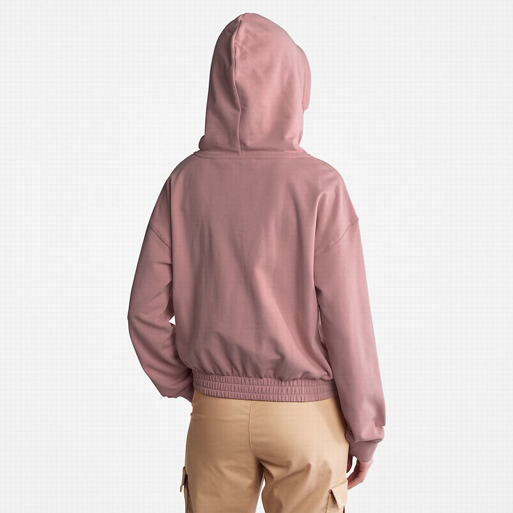 Timberland Established 1973 Logo Kapüşonlu Sweatshirt Kadın Pembe | TR-6593E