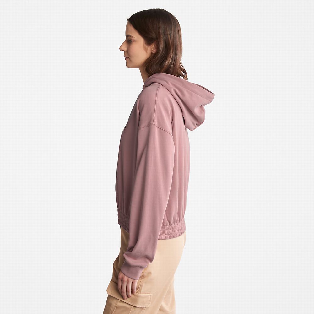 Timberland Established 1973 Logo Kapüşonlu Sweatshirt Kadın Pembe | TR-6593E