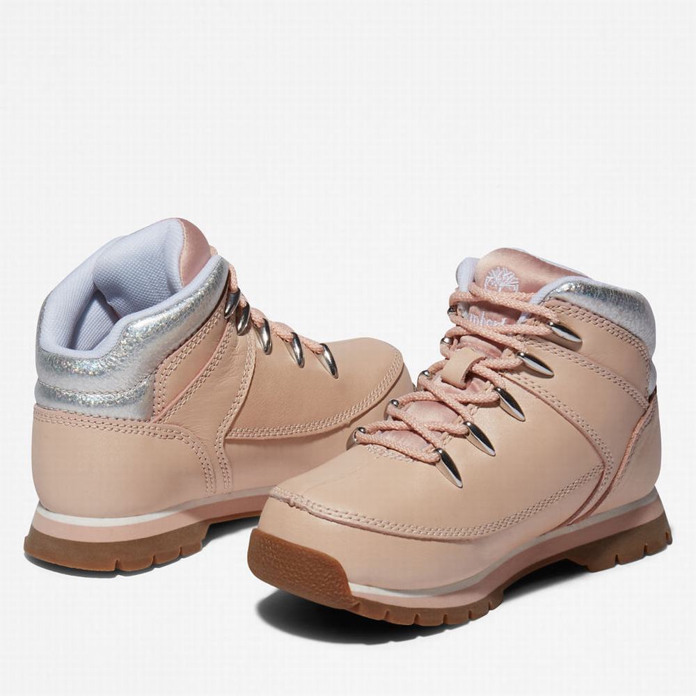 Timberland Euro Sprint Mid Hiker Yürüyüş Botu Çocuk Açık Pembe | TR-0981M