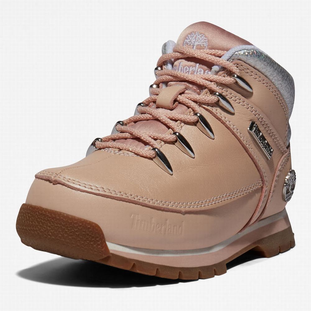 Timberland Euro Sprint Mid Hiker Yürüyüş Botu Çocuk Açık Pembe | TR-0981M