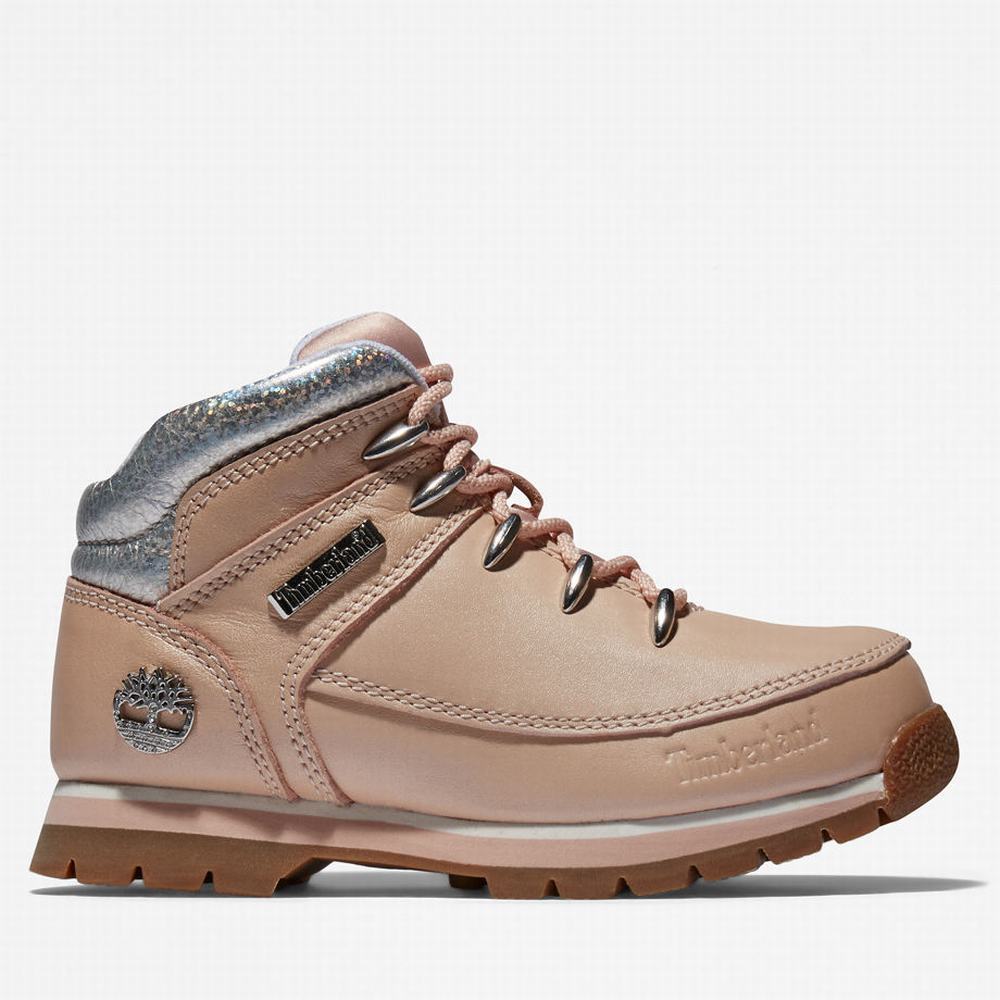 Timberland Euro Sprint Mid Hiker Yürüyüş Botu Çocuk Açık Pembe | TR-0981M