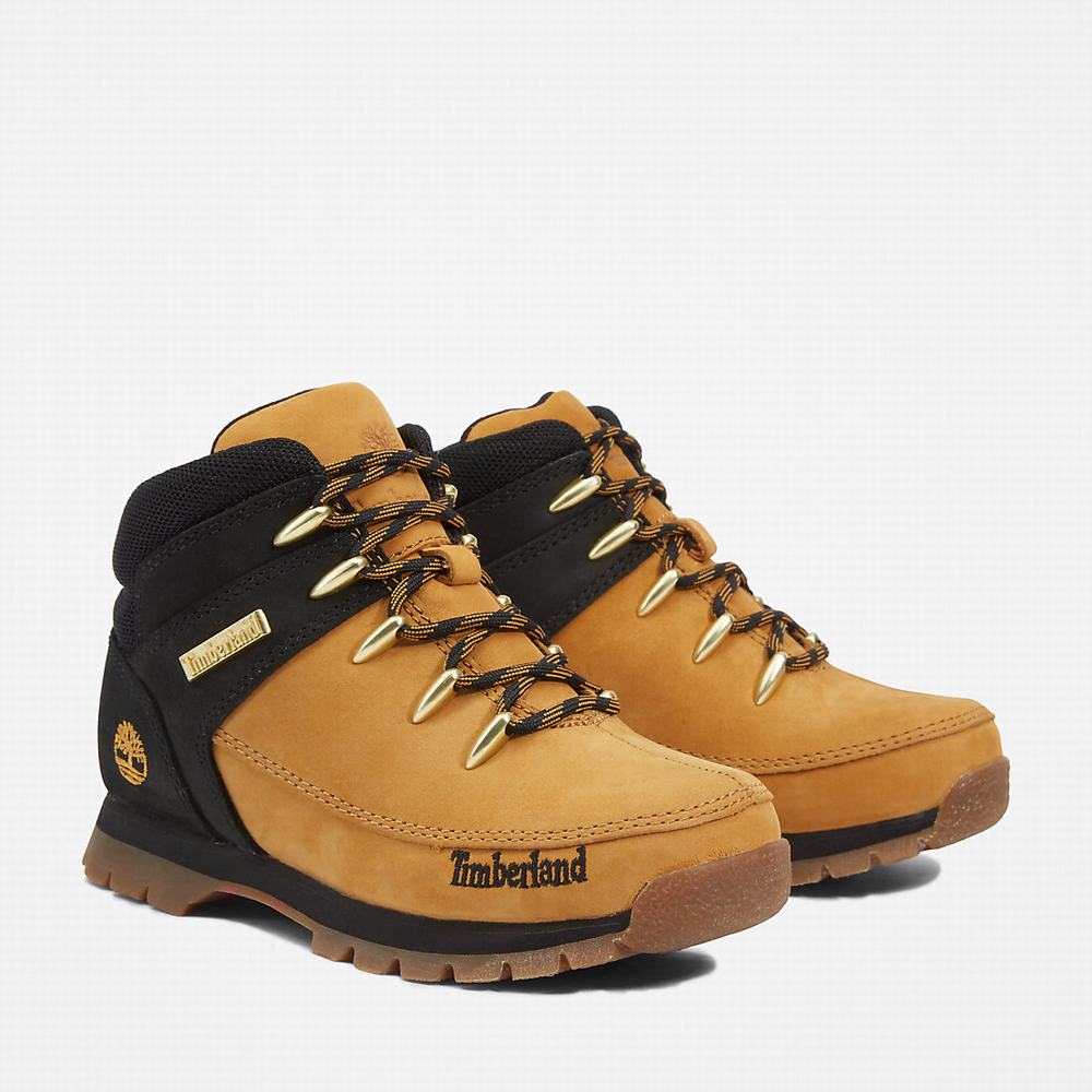 Timberland Euro Sprint Mid Hiker Yürüyüş Botu Çocuk Sarı Siyah | TR-7810Z