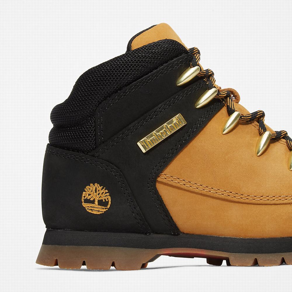 Timberland Euro Sprint Mid Hiker Yürüyüş Botu Çocuk Sarı Siyah | TR-7810Z
