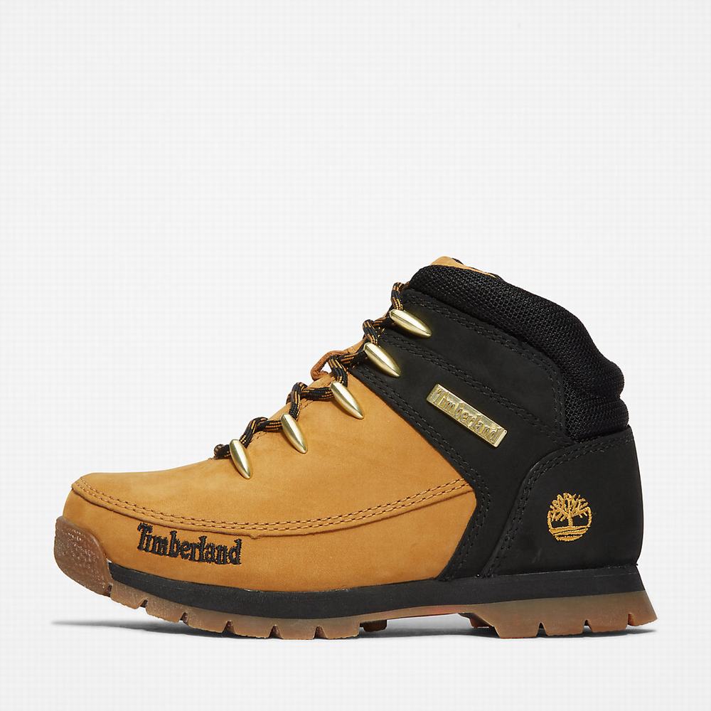 Timberland Euro Sprint Mid Hiker Yürüyüş Botu Çocuk Sarı Siyah | TR-7810Z