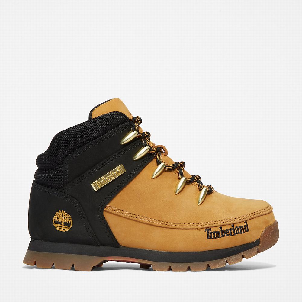 Timberland Euro Sprint Mid Hiker Yürüyüş Botu Çocuk Sarı Siyah | TR-7810Z