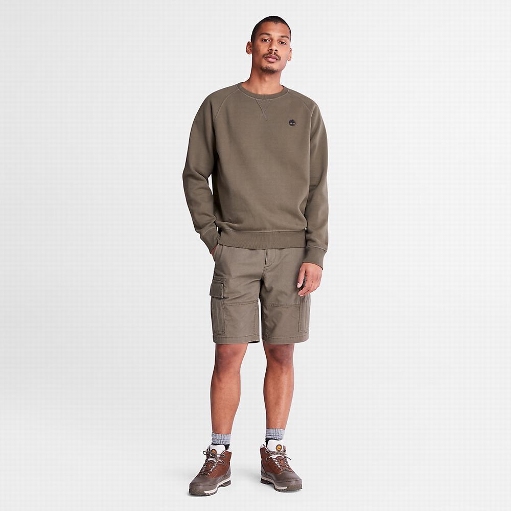 Timberland Exeter River Crewneck Tişörtü Erkek Koyu Yeşil | TR-5473Y