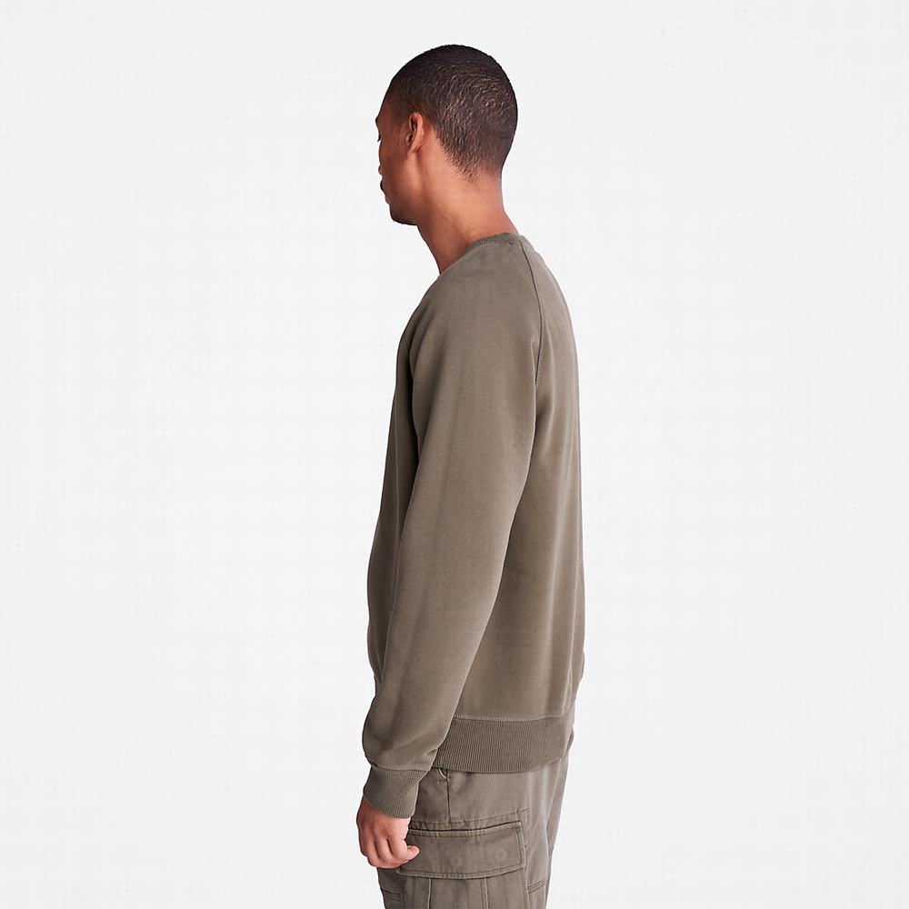 Timberland Exeter River Crewneck Tişörtü Erkek Koyu Yeşil | TR-5473Y