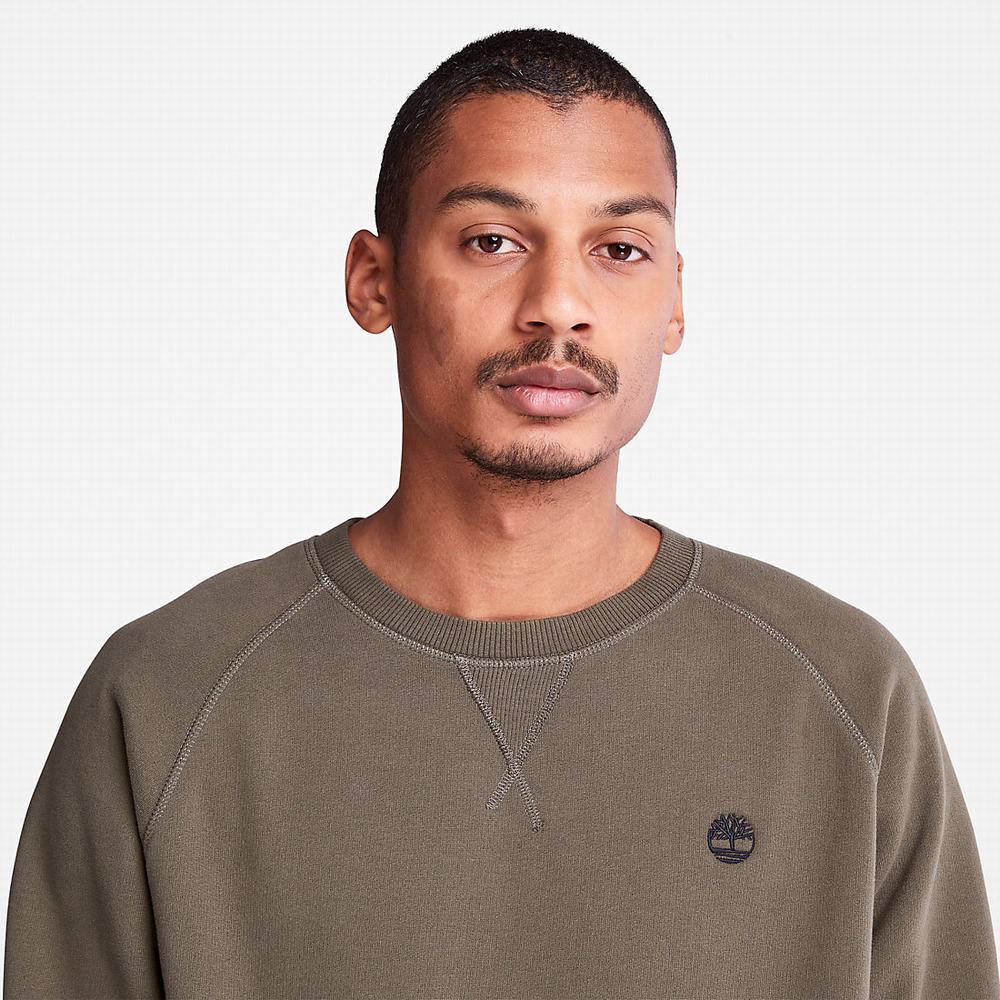 Timberland Exeter River Crewneck Tişörtü Erkek Koyu Yeşil | TR-5473Y