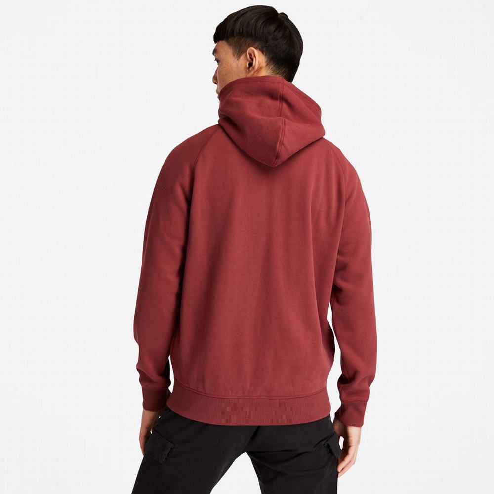 Timberland Exeter River Zip Kapüşonlu Sweatshirt Erkek Kırmızı | TR-3126Q