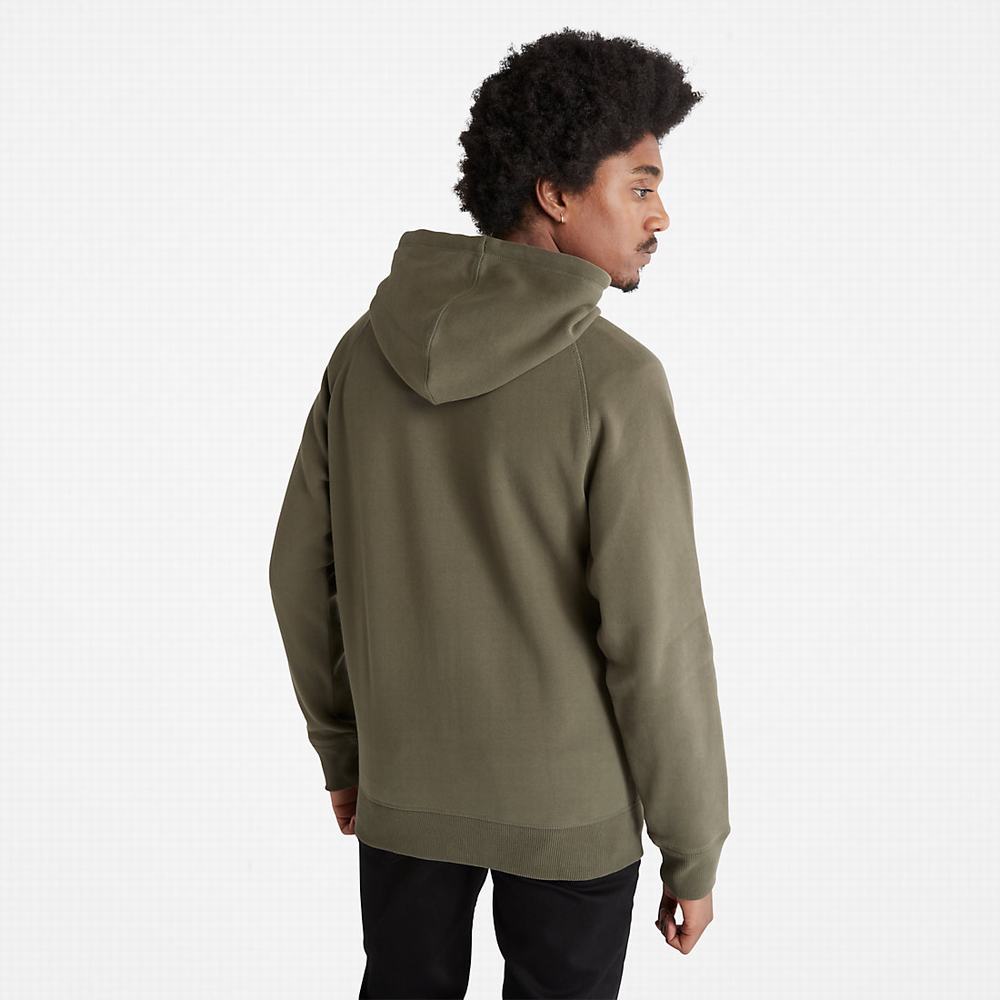Timberland Exeter River Zip Kapüşonlu Sweatshirt Erkek Yeşil | TR-4670R