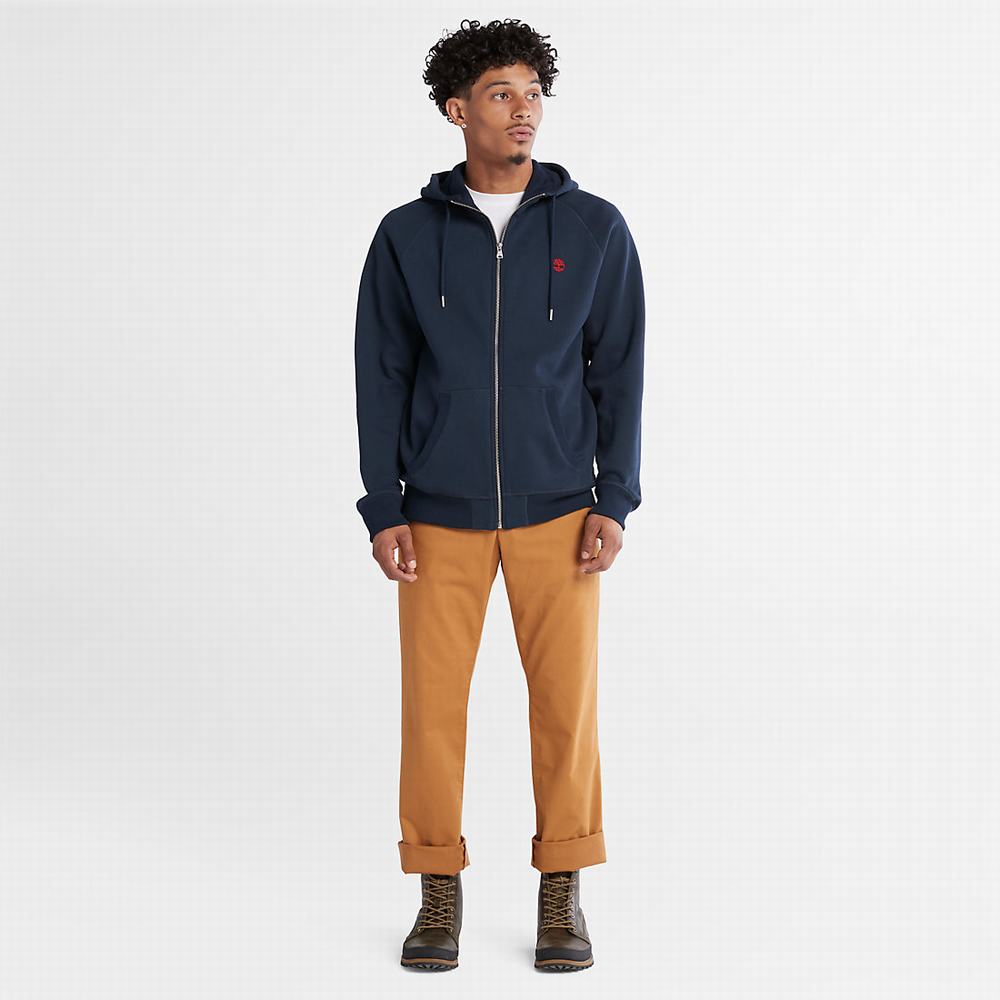 Timberland Exeter River Zip Kapüşonlu Sweatshirt Erkek Lacivert | TR-8204W