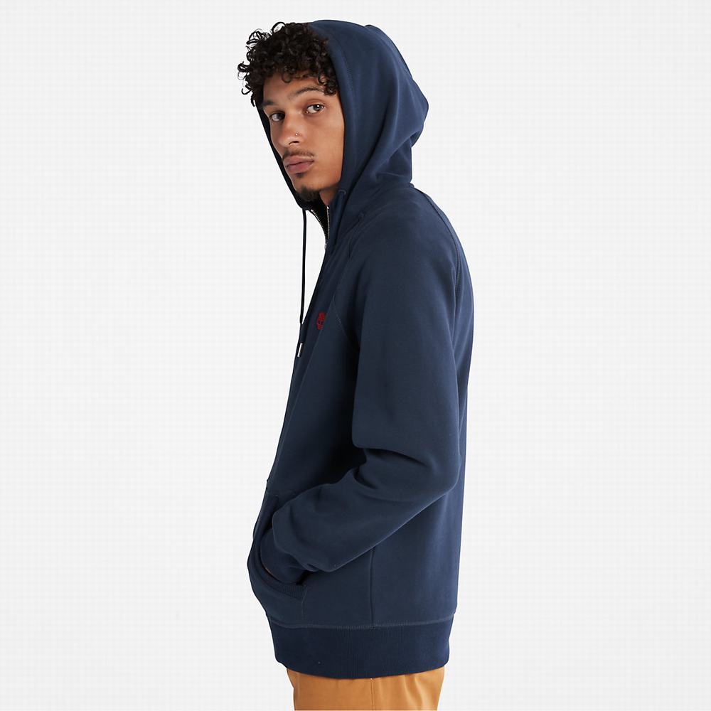 Timberland Exeter River Zip Kapüşonlu Sweatshirt Erkek Lacivert | TR-8204W