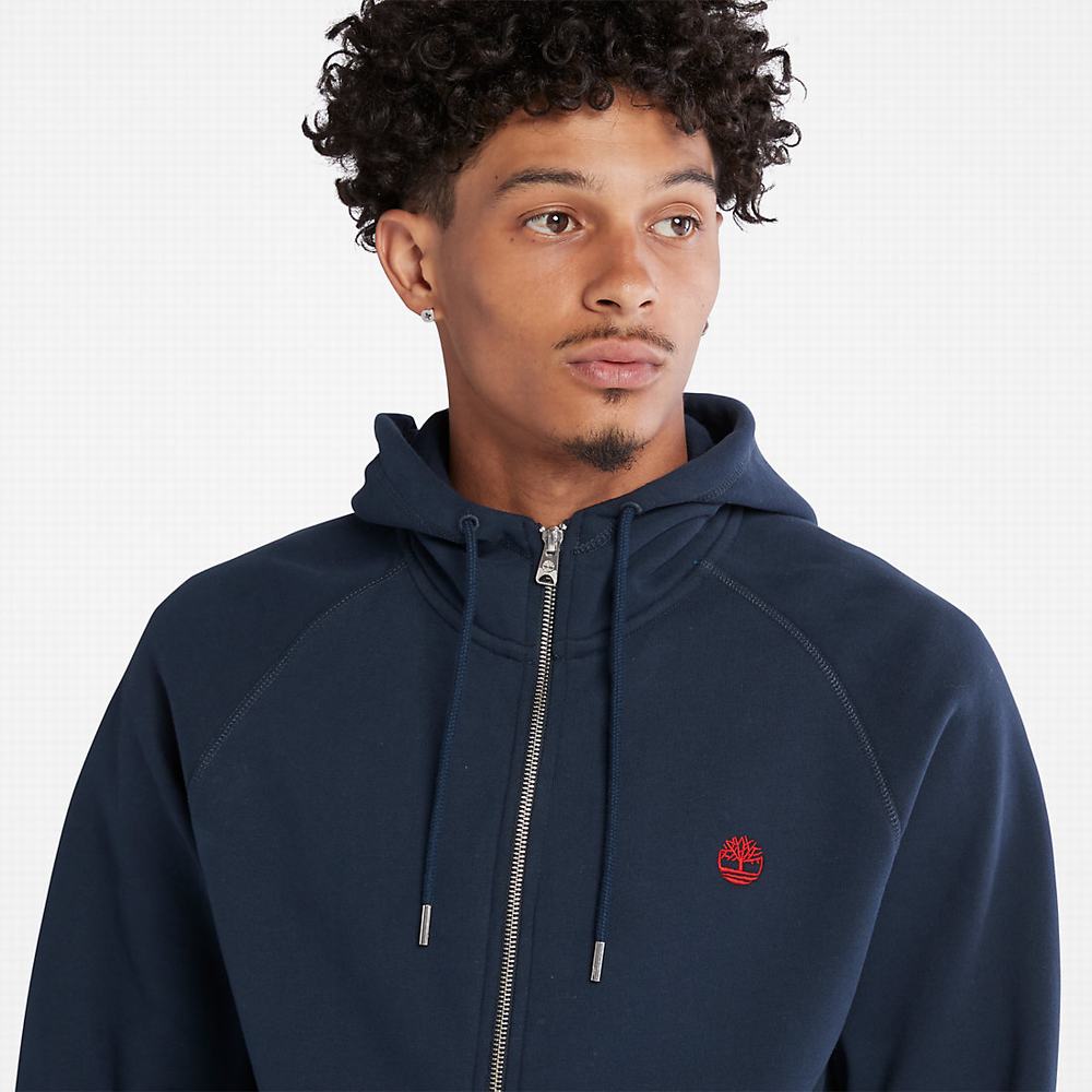 Timberland Exeter River Zip Kapüşonlu Sweatshirt Erkek Lacivert | TR-8204W