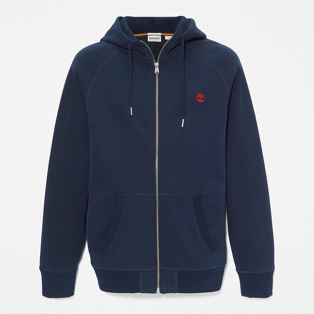 Timberland Exeter River Zip Kapüşonlu Sweatshirt Erkek Lacivert | TR-8204W