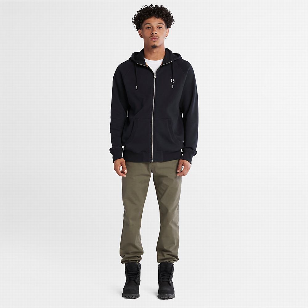 Timberland Exeter River Zip Kapüşonlu Sweatshirt Erkek Siyah | TR-9215E