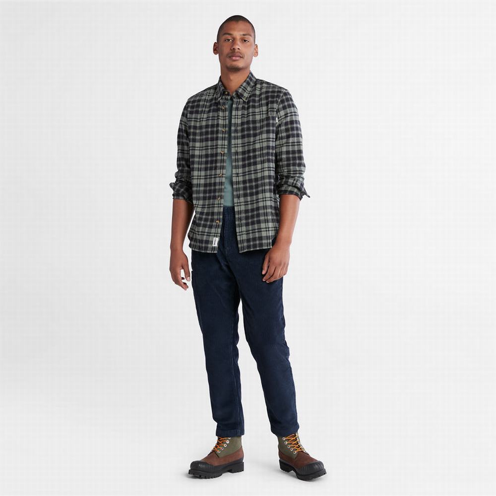 Timberland Flannel Checked Gömlek Erkek Yeşil | TR-1974N