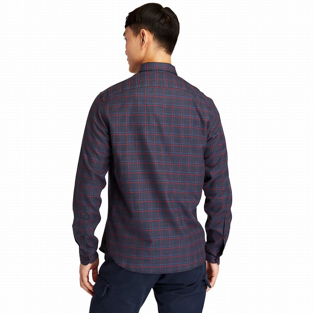 Timberland Flannel Checked Gömlek Erkek Lacivert | TR-3871B
