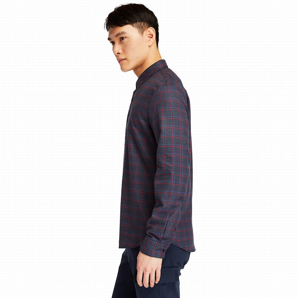 Timberland Flannel Checked Gömlek Erkek Lacivert | TR-3871B
