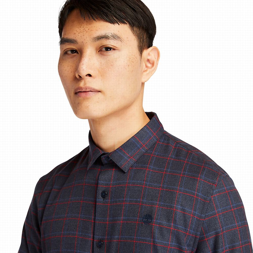 Timberland Flannel Checked Gömlek Erkek Lacivert | TR-3871B