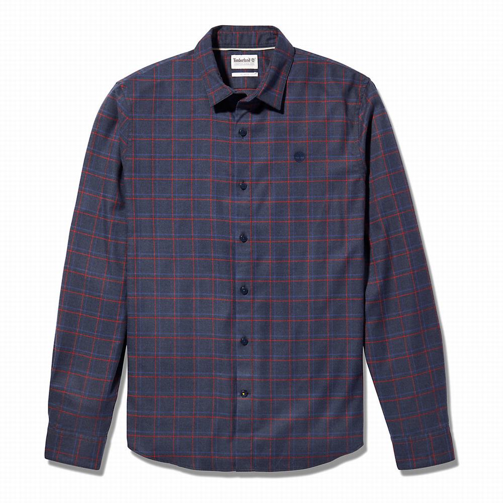 Timberland Flannel Checked Gömlek Erkek Lacivert | TR-3871B