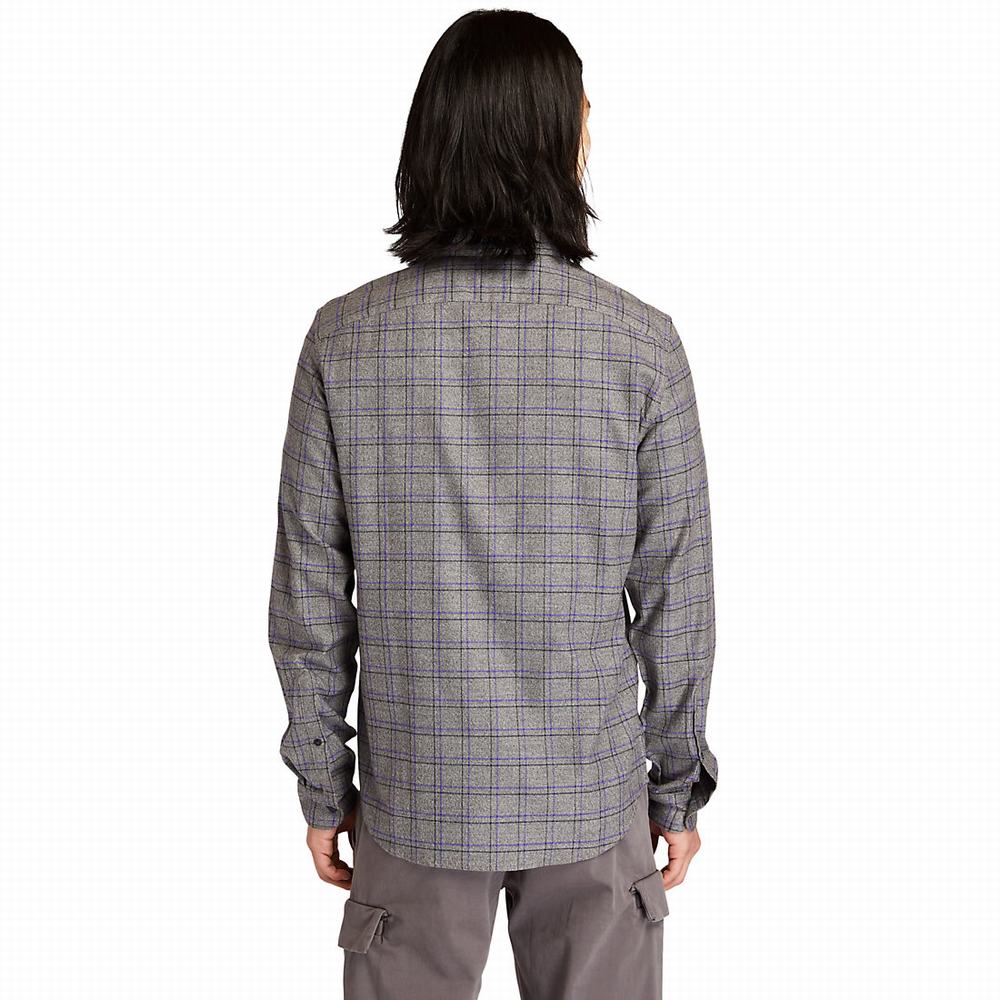 Timberland Flannel Checked Gömlek Erkek Gri | TR-5274N