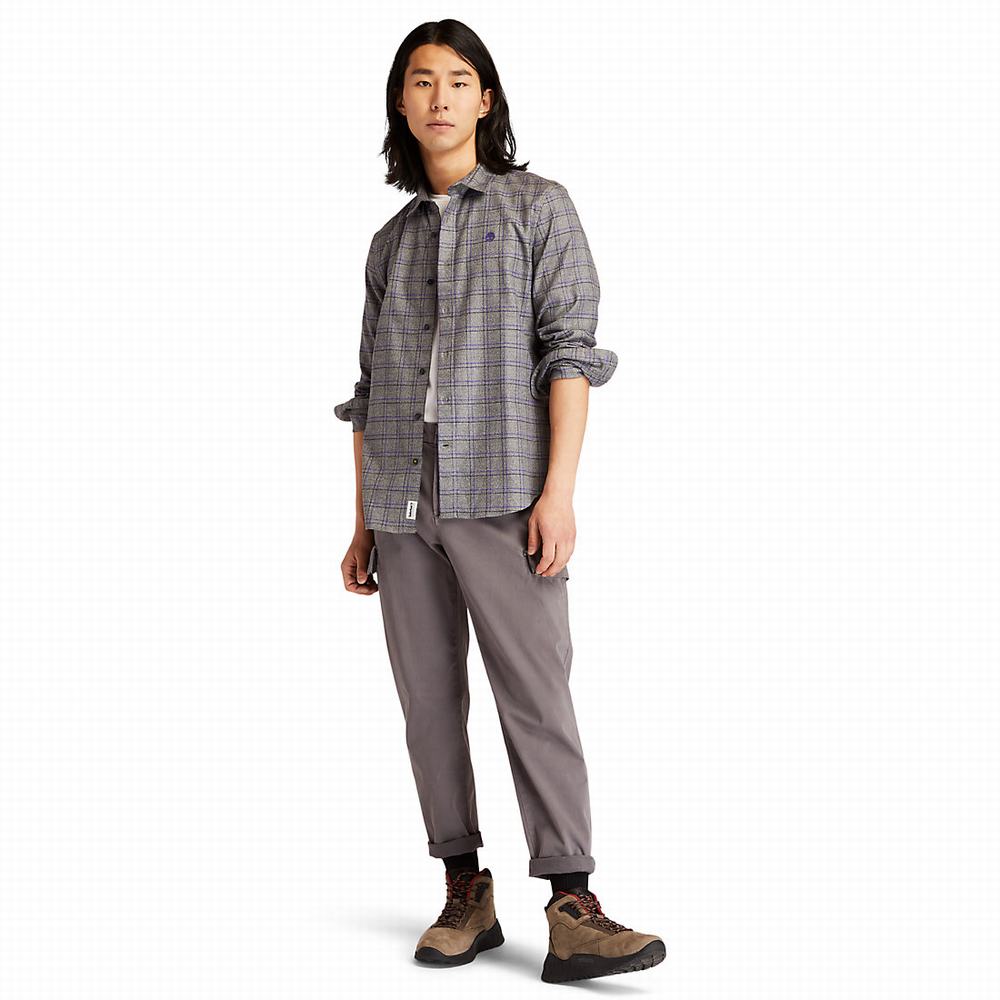 Timberland Flannel Checked Gömlek Erkek Gri | TR-5274N