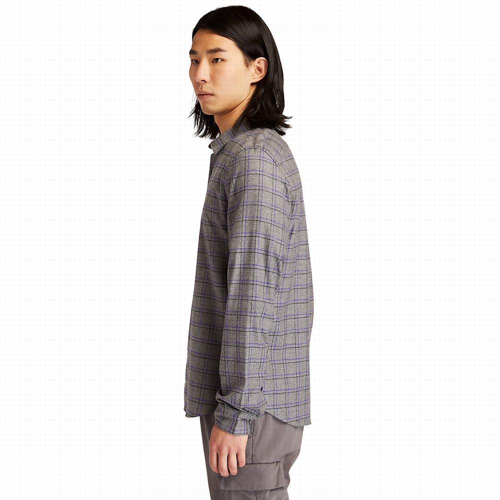 Timberland Flannel Checked Gömlek Erkek Gri | TR-5274N