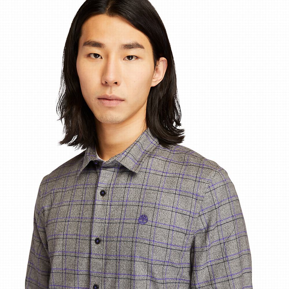 Timberland Flannel Checked Gömlek Erkek Gri | TR-5274N