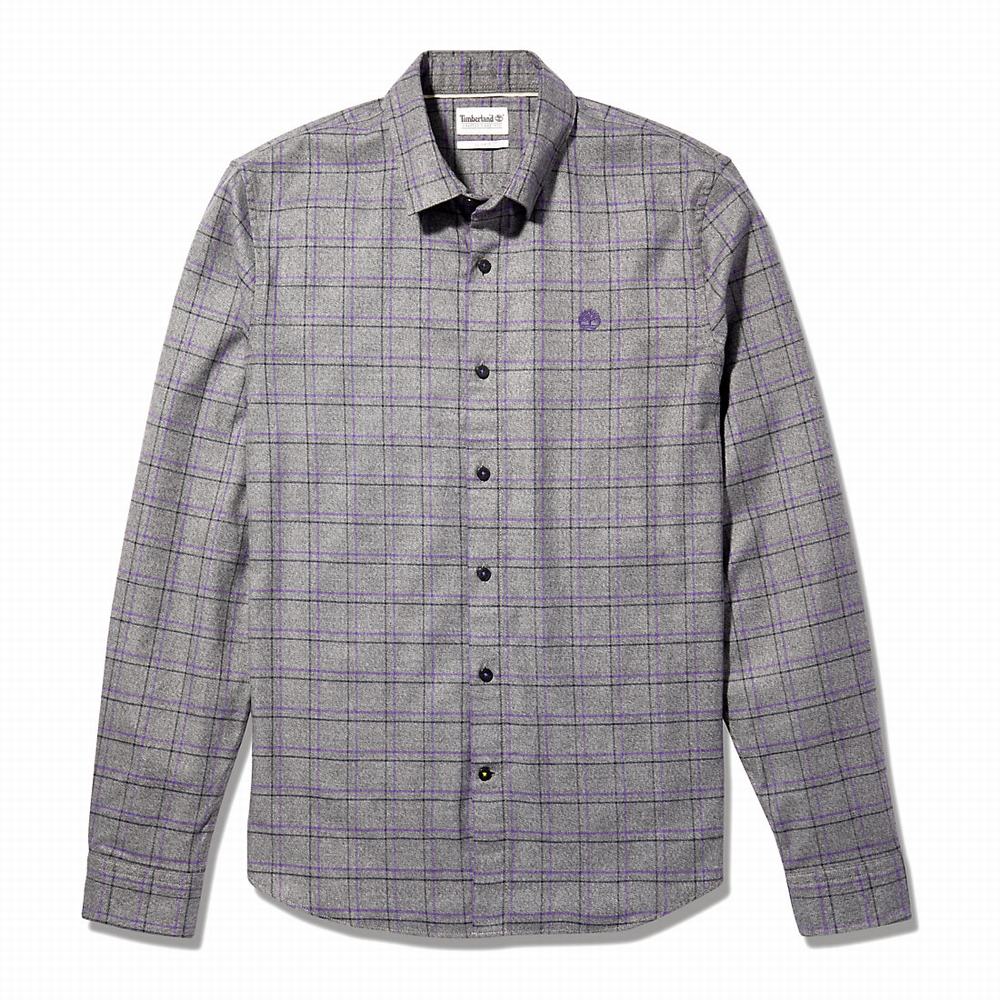 Timberland Flannel Checked Gömlek Erkek Gri | TR-5274N
