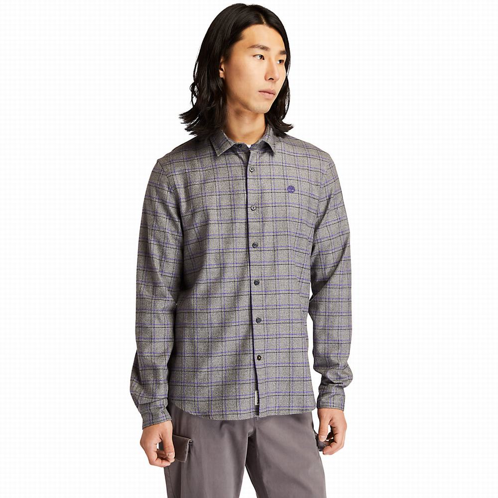 Timberland Flannel Checked Gömlek Erkek Gri | TR-5274N