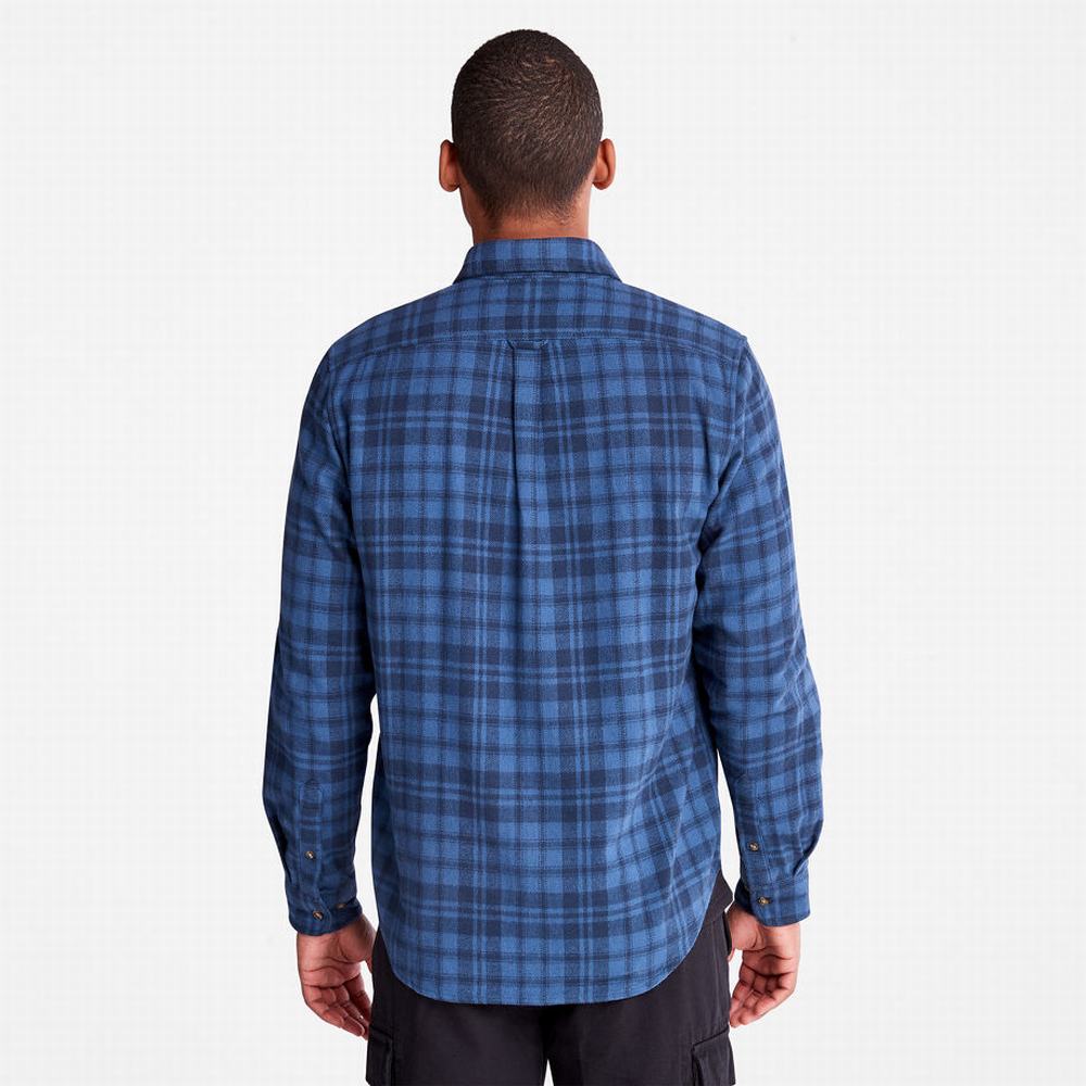 Timberland Flannel Checked Gömlek Erkek Lacivert | TR-8640Q