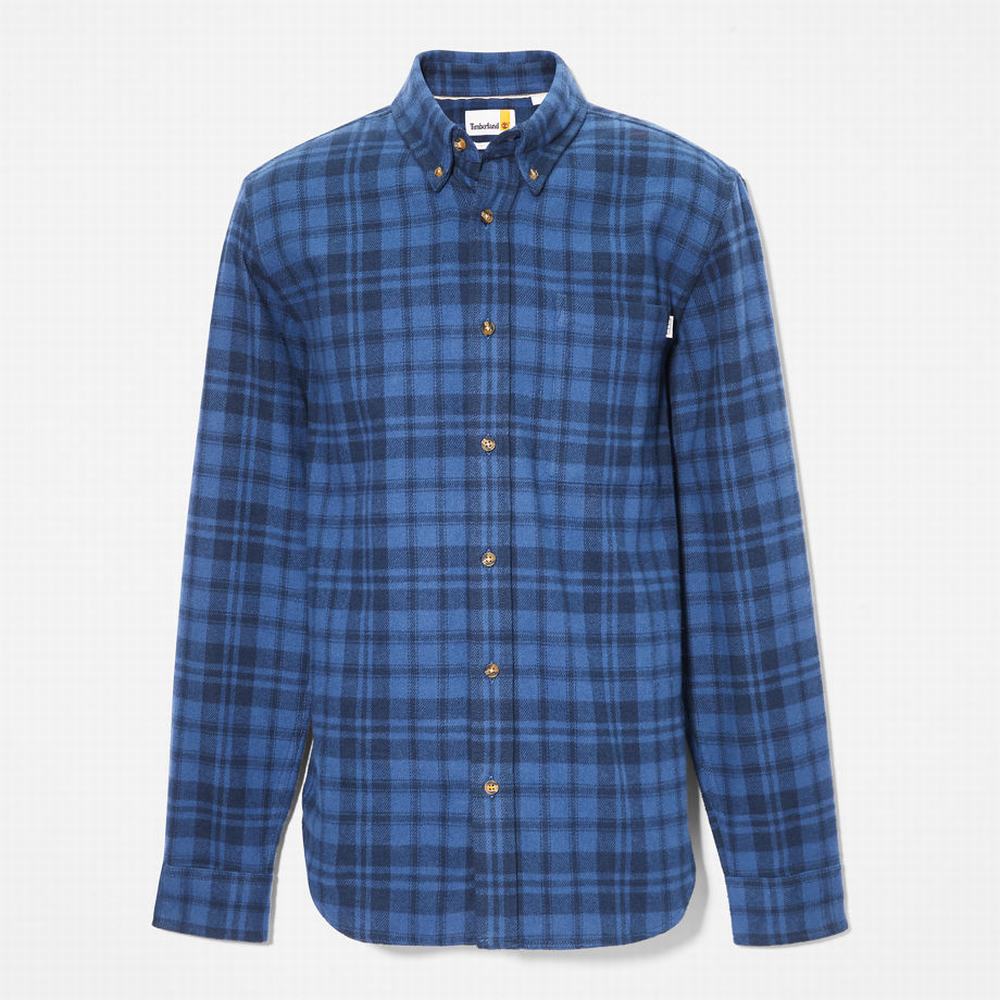 Timberland Flannel Checked Gömlek Erkek Lacivert | TR-8640Q