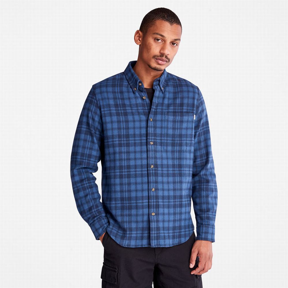 Timberland Flannel Checked Gömlek Erkek Lacivert | TR-8640Q