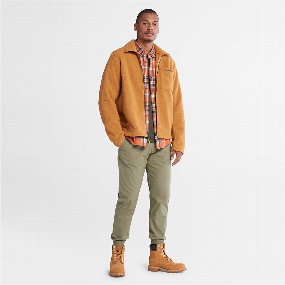 Timberland Fleece Overshirt Ceket Erkek Açık Kahverengi | TR-7593R