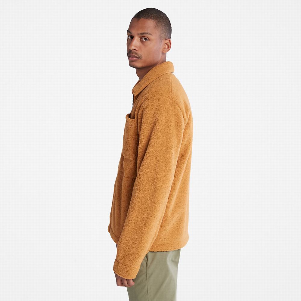 Timberland Fleece Overshirt Ceket Erkek Açık Kahverengi | TR-7593R