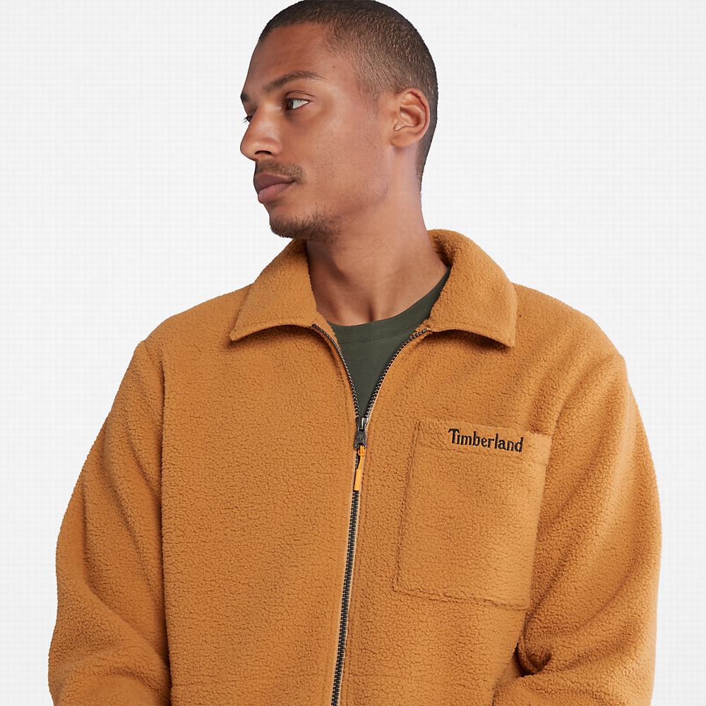 Timberland Fleece Overshirt Ceket Erkek Açık Kahverengi | TR-7593R