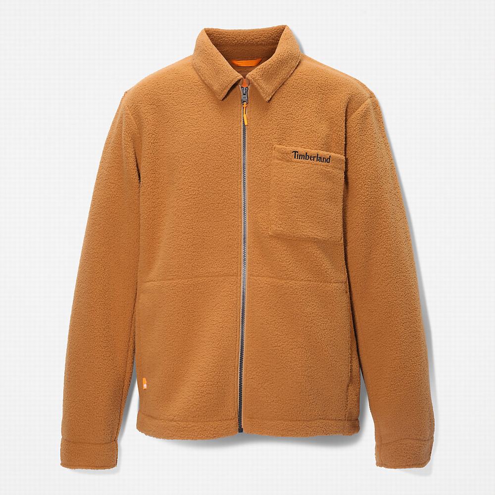 Timberland Fleece Overshirt Ceket Erkek Açık Kahverengi | TR-7593R