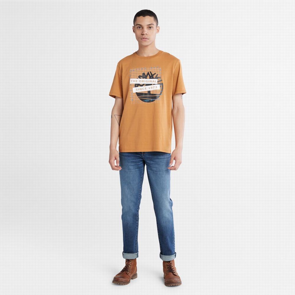 Timberland Front-Graphic Tişört Erkek Kahverengi | TR-6024M
