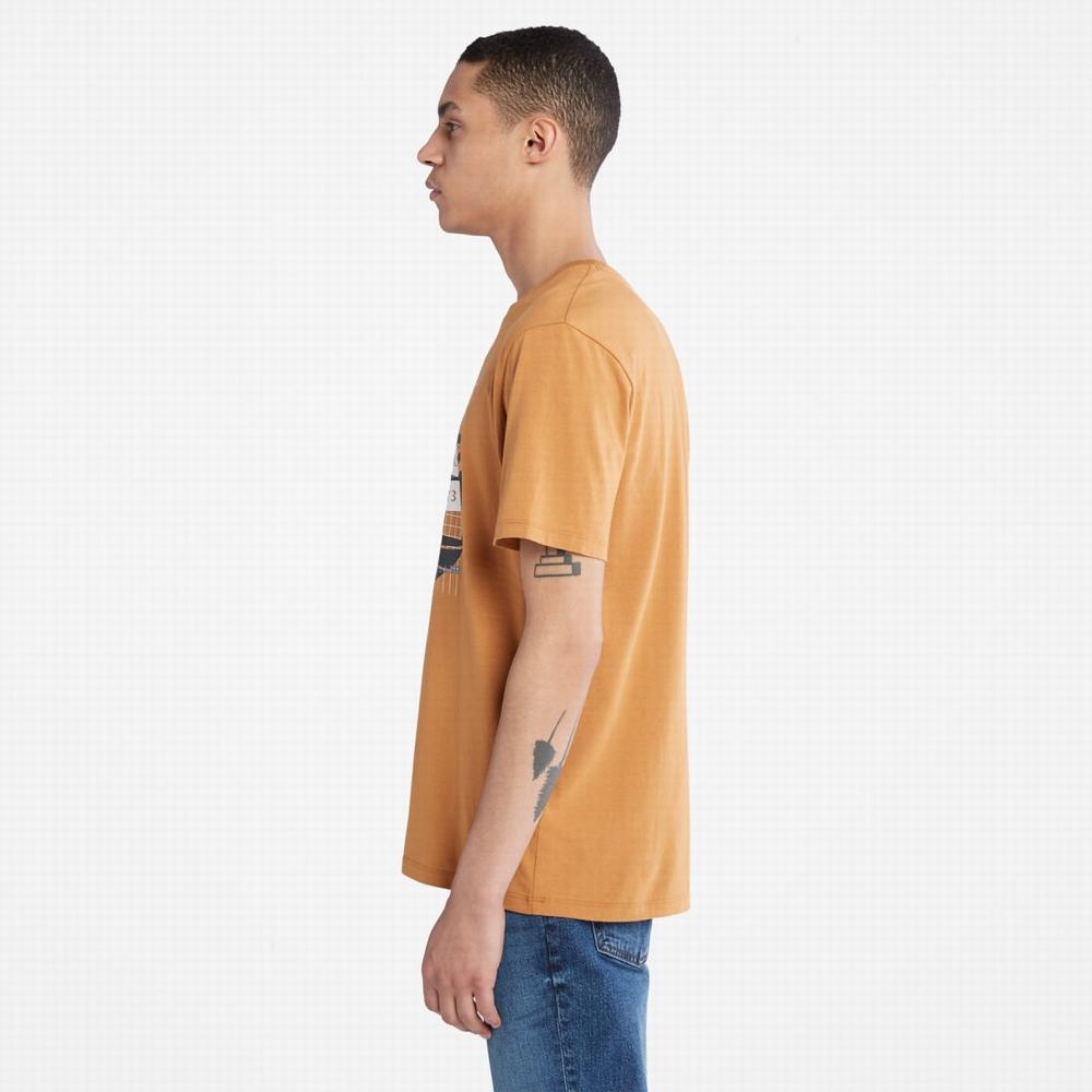 Timberland Front-Graphic Tişört Erkek Kahverengi | TR-6024M