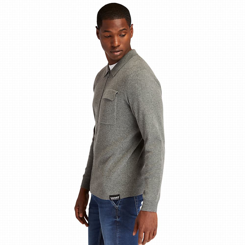 Timberland Full-Zip Kazak Erkek Koyu Gri | TR-6572S