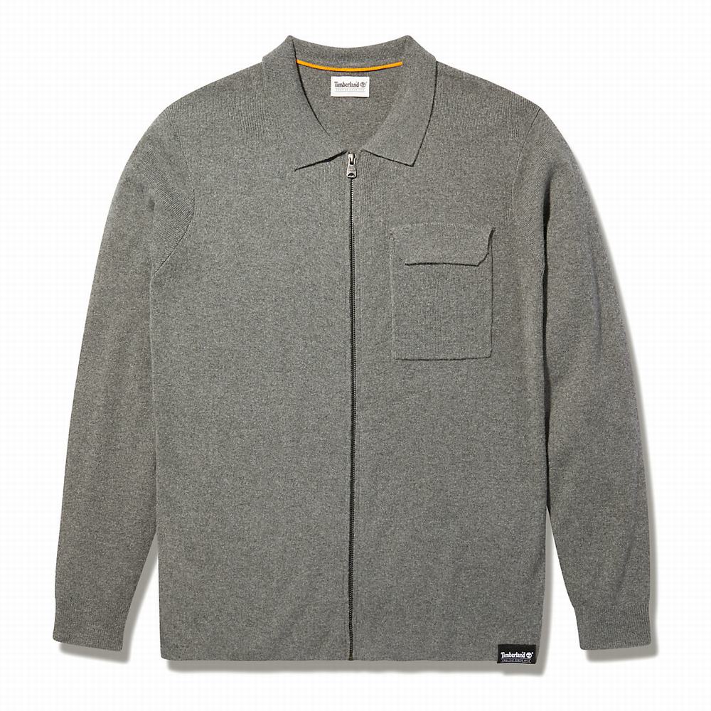 Timberland Full-Zip Kazak Erkek Koyu Gri | TR-6572S